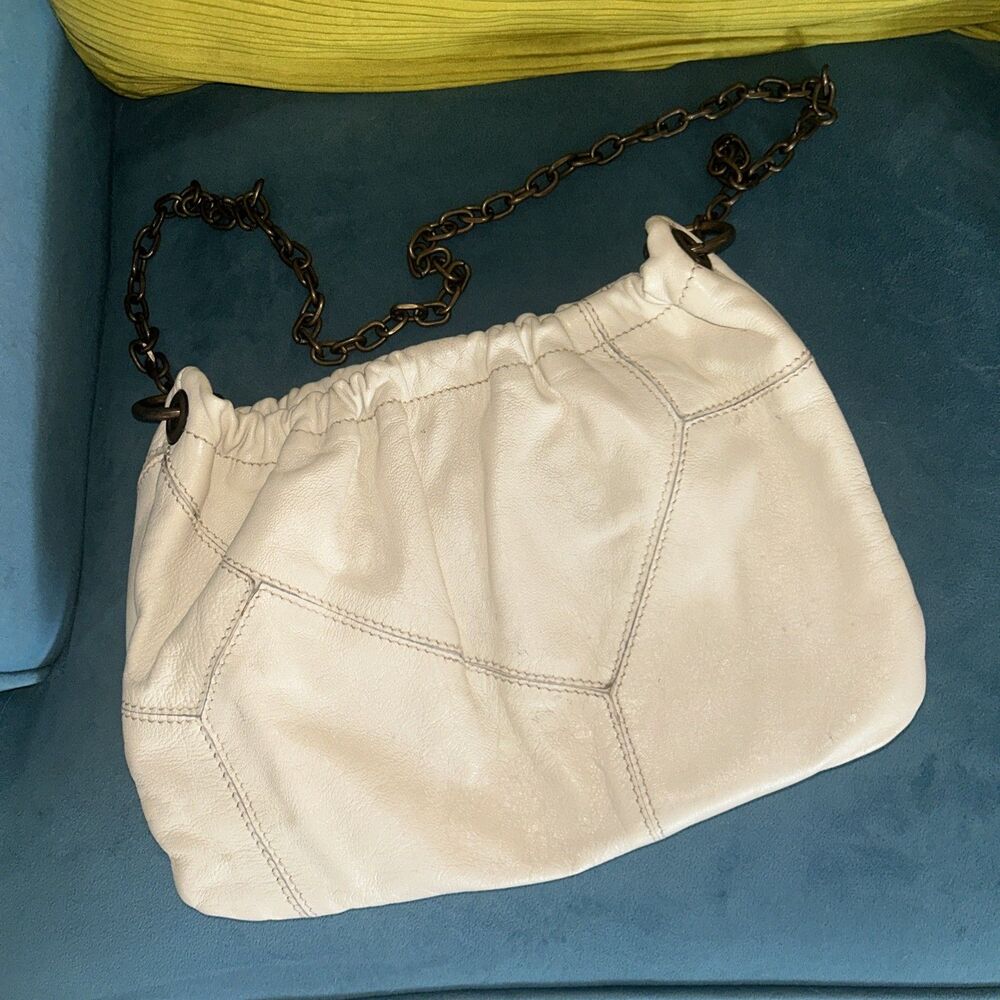 Cream Lamb Leather Free People Sinch Purse With Chain